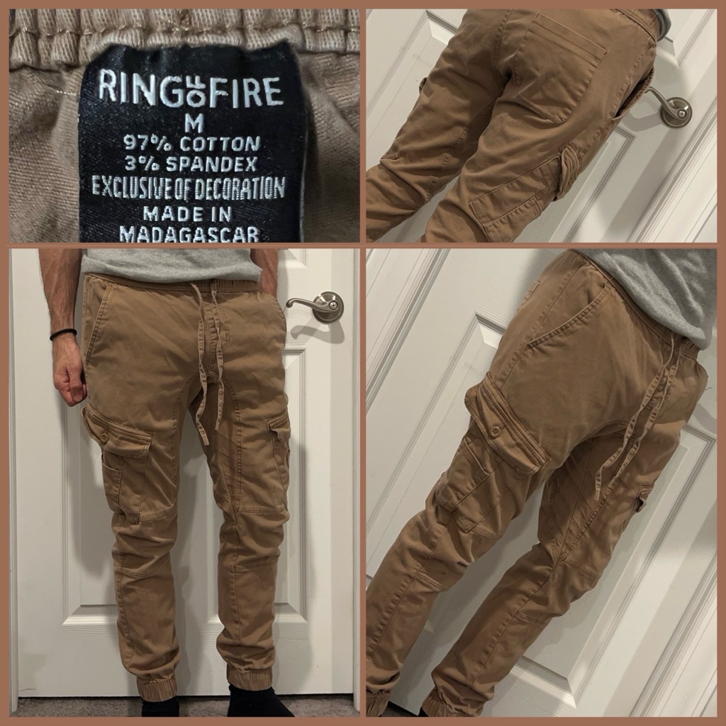 Ring Of Fire Men's Tan Cargo Pants Size Medium